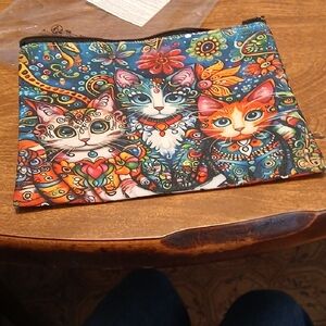 Colorful Cat Print Pouch